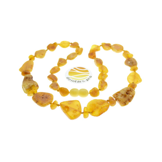 48cm • Dzintara krelles veselībai - dabīgs neapstrādāts Baltijas dzintars